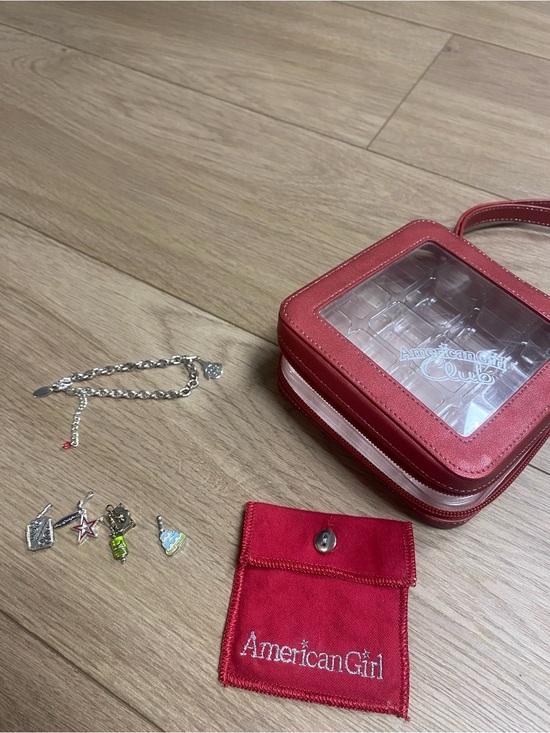 American Girl Accessories - American Girl Club Charm Bracelet with charms and case